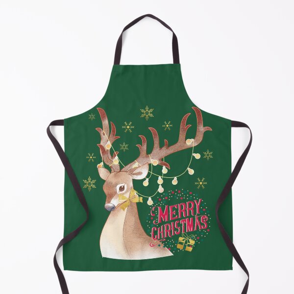 Item preview, Santa's Magic Reindeer, Illustration of beautiful reindeer with ornamentation full of Christmas lights and phrase Merry Christmas  designed and sold by Malogue.