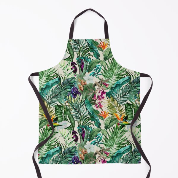Item preview, Exotic tropical blooming foliage, leaves and flowers tropical pattern, botanical illustration, beige floral illustration designed and sold by ZeinabTaha.