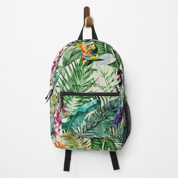 Item preview, Exotic tropical blooming foliage, leaves and flowers tropical pattern, botanical illustration, beige floral illustration designed and sold by ZeinabTaha.