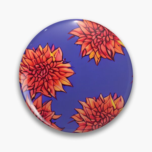Artikelvorschau, Orange Blumenmuster und blauer Hintergrund entworfen und verkauft von ArteEterno.