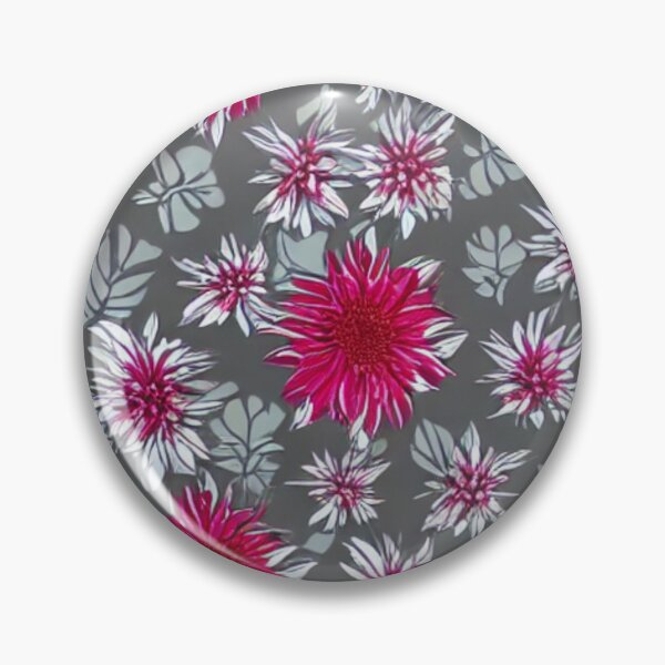 Item preview, Pink and white flower patterns with gray background designed and sold by ArteEterno.