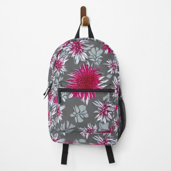 Item preview, Pink and white flower patterns with gray background designed and sold by ArteEterno.
