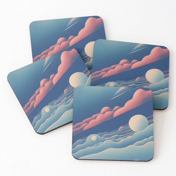 Item preview, Abstract Blue Pastel Lines Inspired By Studio Ghibli Anime Style designed and sold by KOTOdesign.