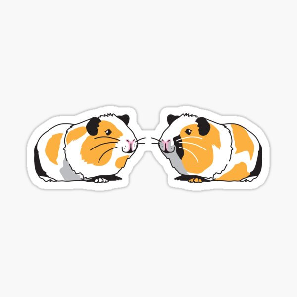 Item preview, Two Little Happy Guinea pigs designed and sold by cheekyfoxart.