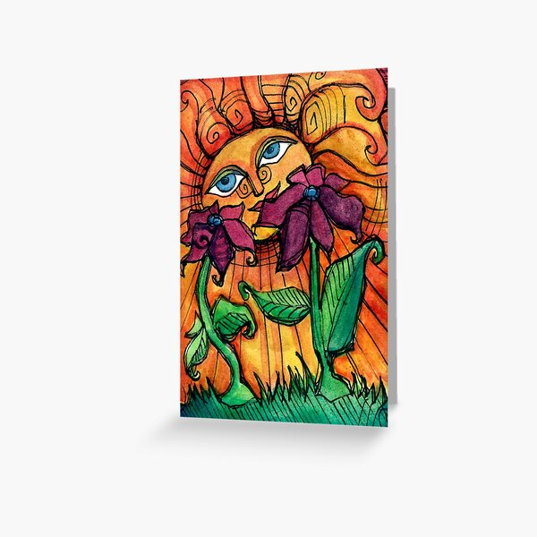 Sunshine Summer with Flowers Greeting Card