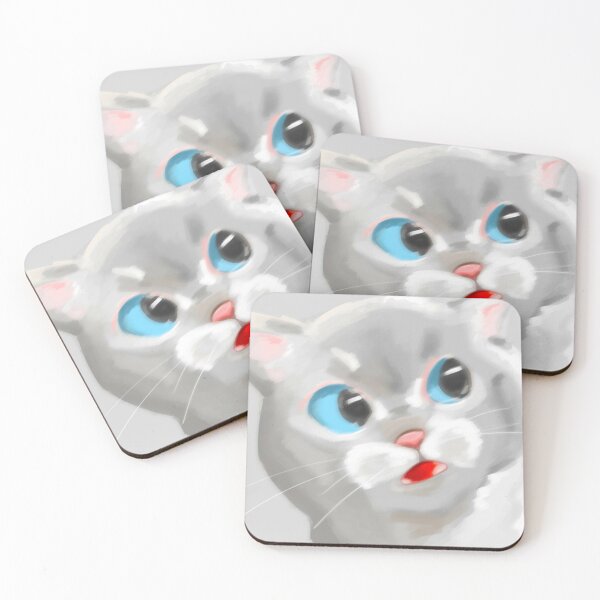 Cat Meme Coaster Funny Striped Cat Coaster Surprised Kitty 