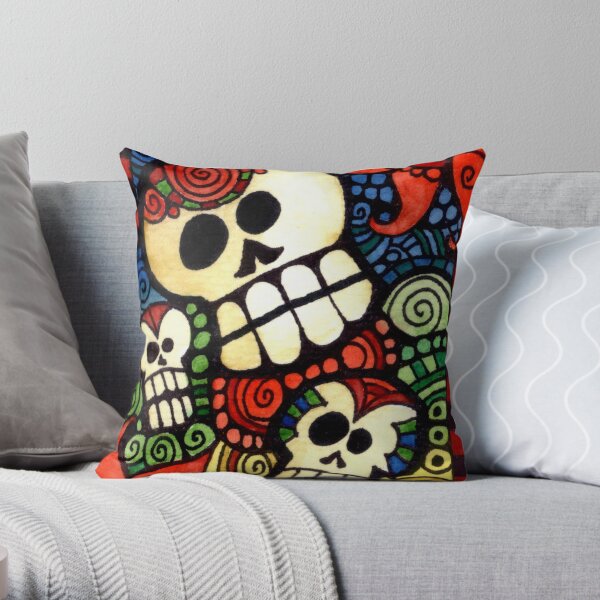 Day of the Dead Sugar Skulls Throw Pillow
