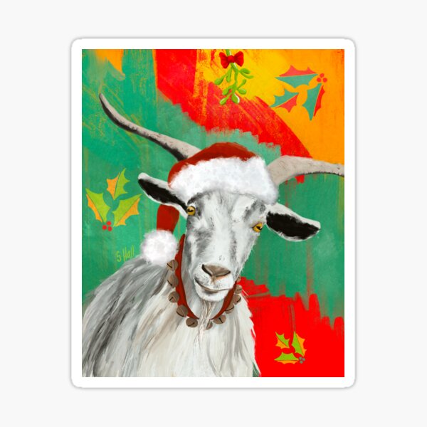 Christmas Goat - Free Kisses Sticker
