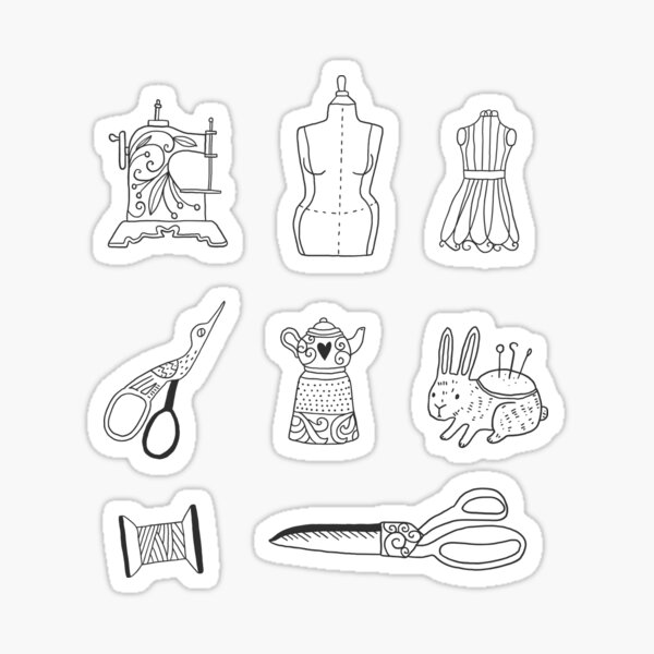 Vintage sewing Sticker