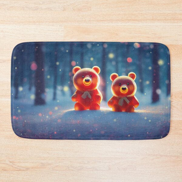 Item preview, Cute sweet red gummy bears in the snow designed and sold by Blacklinesw9.