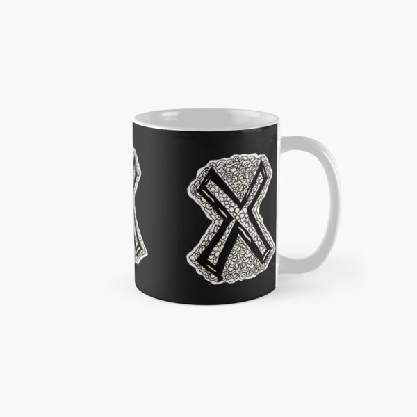 Upper case black and white alphabet Letter X Classic Mug