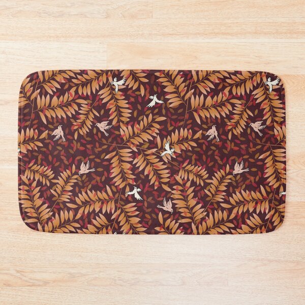 Item preview, Birds in Fall Garden - Burgundy designed and sold by JaselviiStudio.