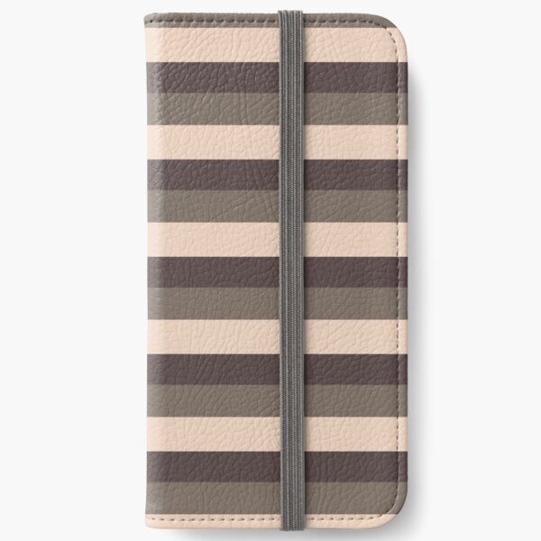 Taupe monochromatic color block stripe pattern iPhone Wallet