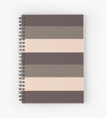 Taupe monochromatic color block stripe pattern Spiral Notebook