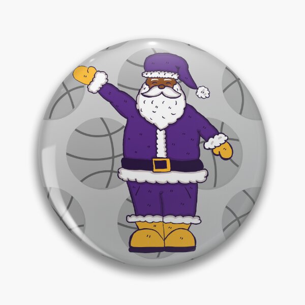 Item preview, purple yellow christmas black santa claus basketball  designed and sold by Gossip Rag.