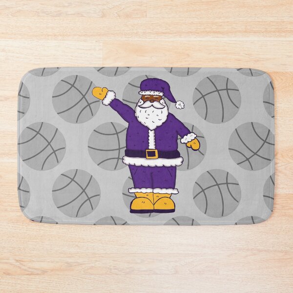 Item preview, purple yellow christmas black santa claus basketball  designed and sold by Gossip Rag.