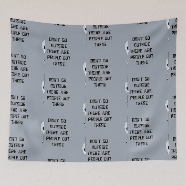 Item preview, Don’t Go Outside There Are People Out There (vintage black) designed and sold by TheFoxyWolfShop.