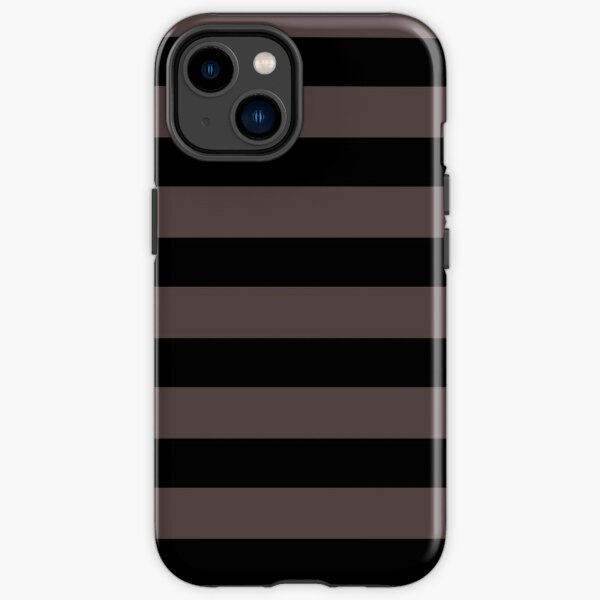 Black taupe color block stripe pattern    iPhone Tough Case
