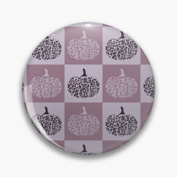 Item preview, Mauve Purple Checkered Square Pattern with Leopard Print Pumpkins designed and sold by PearlMoonGrapes.