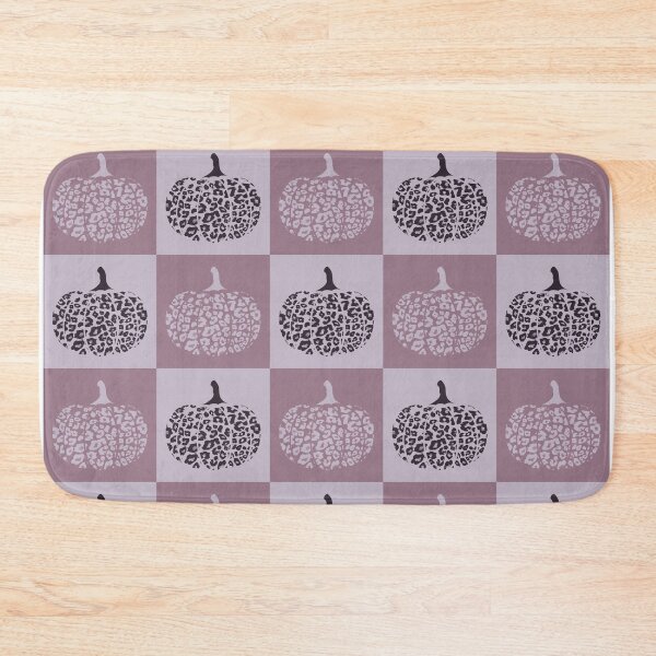 Item preview, Mauve Purple Checkered Square Pattern with Leopard Print Pumpkins designed and sold by PearlMoonGrapes.