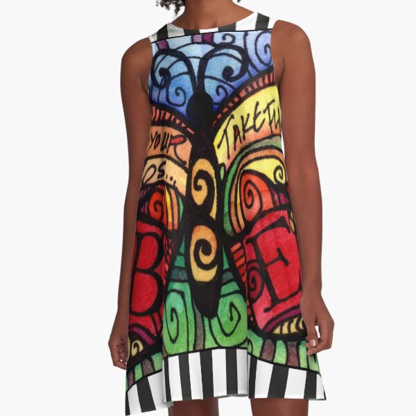 Spread Your Wings Inspirational Butterfly A-Line Dress