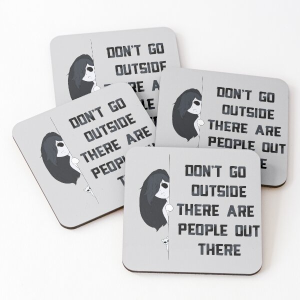 Item preview, Don’t Go Outside There Are People Out There (simple black) designed and sold by TheFoxyWolfShop.