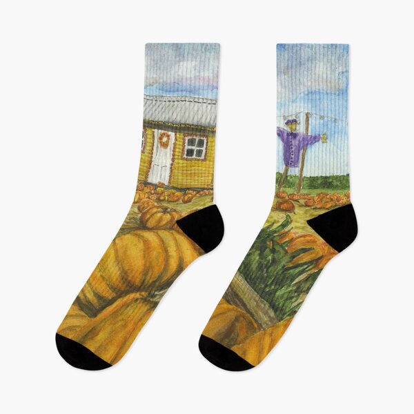 Item preview, Scarecrow Family's House, Washing Line and Pumpkin Patch at Wheelock Hall Farm in Cheshire, England designed and sold by LymphomaLass.