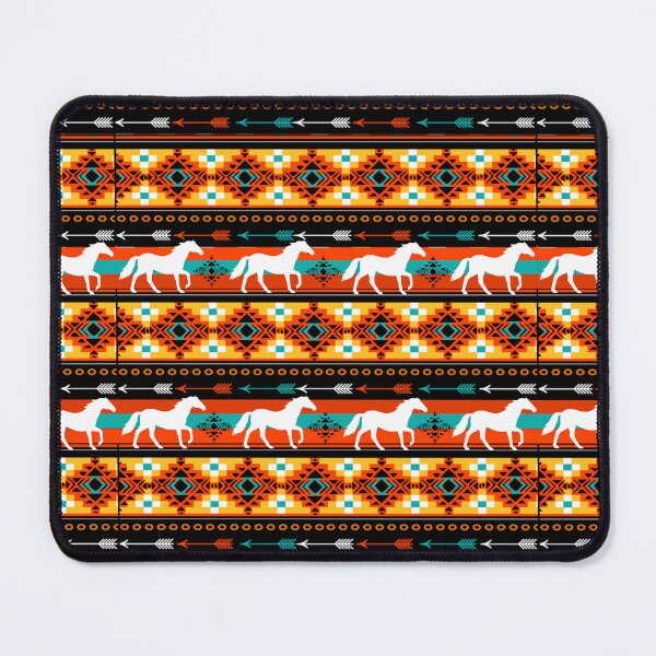 Item preview, Western Style Horse Tribal Pattern In Gold, Orange, and Brown Shades designed and sold by handsoftime2020.