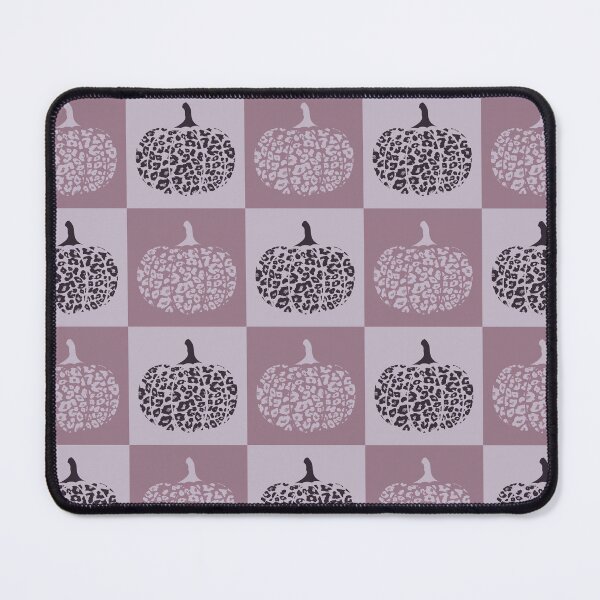 Item preview, Mauve Purple Checkered Square Pattern with Leopard Print Pumpkins designed and sold by PearlMoonGrapes.