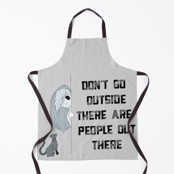 Item preview, Don’t Go Outside There Are People Out There (simple white with glaring cat) designed and sold by TheFoxyWolfShop.