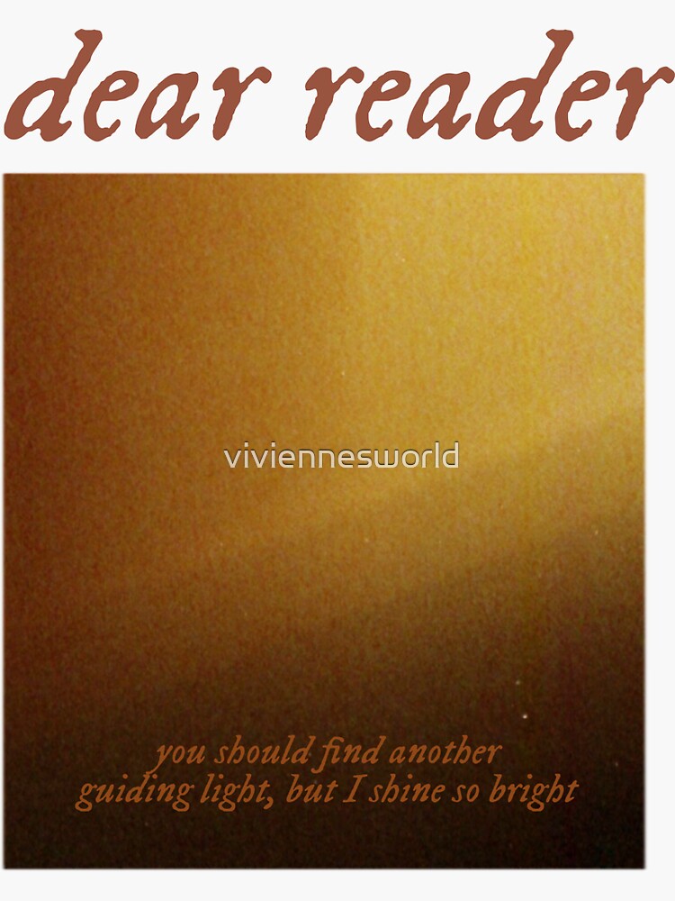 "dear reader lyric color palette / graphic design" Sticker for Sale by