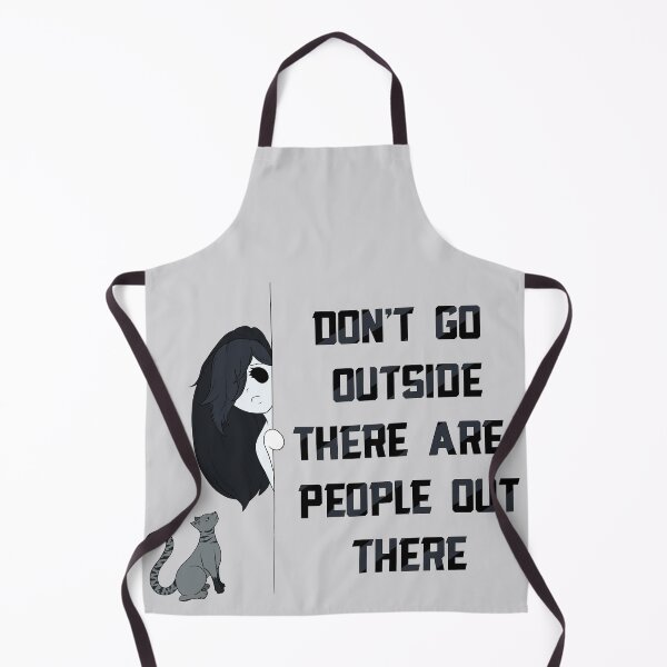 Item preview, Don’t Go Outside There Are People Out There (simple black with glaring cat) designed and sold by TheFoxyWolfShop.