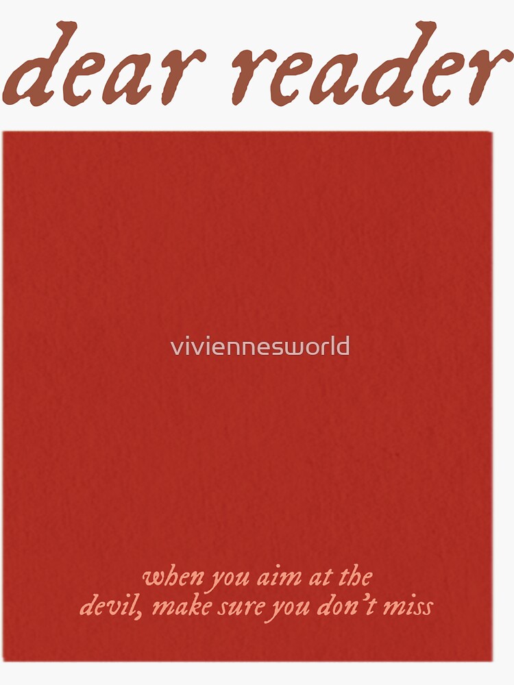 "dear reader lyric color palette / graphic design" Sticker for Sale by