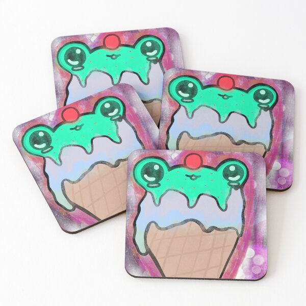 Item preview, Mixed media frog ice cream  designed and sold by Naturefaedesign.