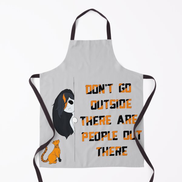 Item preview, Don’t Go Outside There Are People Out There (simple orange with glaring cat) designed and sold by TheFoxyWolfShop.