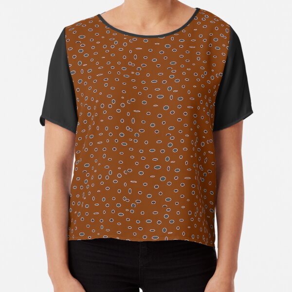 Omni dots manly brown burgundy pattern Chiffon Top