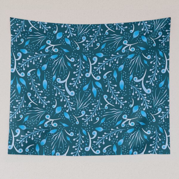 Item preview, Batik Leaves - Light Blue designed and sold by JaselviiStudio.