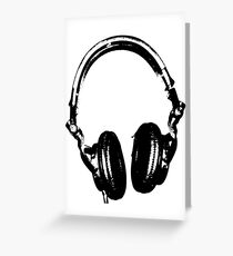 DJ Headphones Stencil Style Greeting Card
