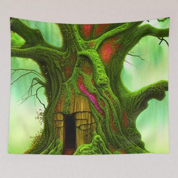 Item preview, TreeHOuse Portrait, greenery Outside, Cute Nature designed and sold by NatureFood.