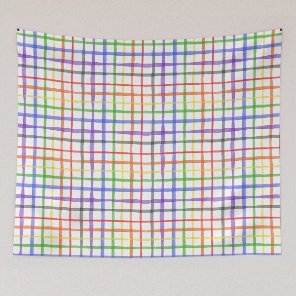Item preview, Rainbow Watercolor Plaid  designed and sold by wordznart.