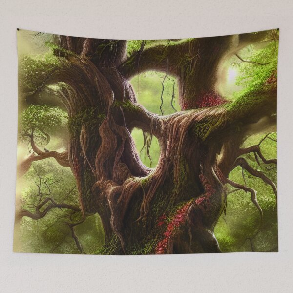 Item preview, TreeHOuse Portrait with colorful flowers, greenery Outside, Cute Nature designed and sold by NatureFood.