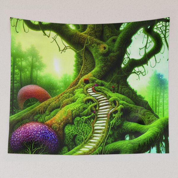 Item preview, Magical Tree with Stairs In Greenery Outside, Amazing Nature  designed and sold by NatureFood.