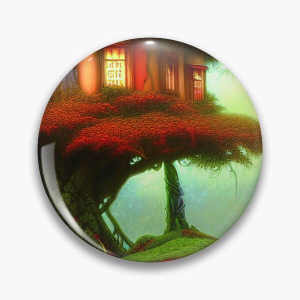 Item preview, Red Magical Tree House In a Greenery Outside, Beautiful Nature designed and sold by NatureFood.