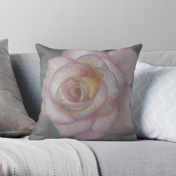 Single Pink Rose Throw Pillow