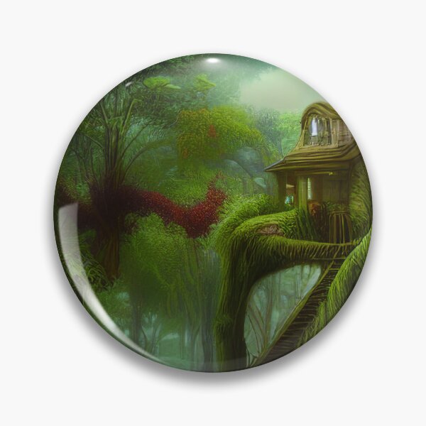 Item preview, Green Magical Tree House In a Greenery Landscape, Beautiful Nature designed and sold by NatureFood.