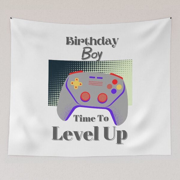 Item preview, birthday boy time to level up designed and sold by Sasidenidesign.