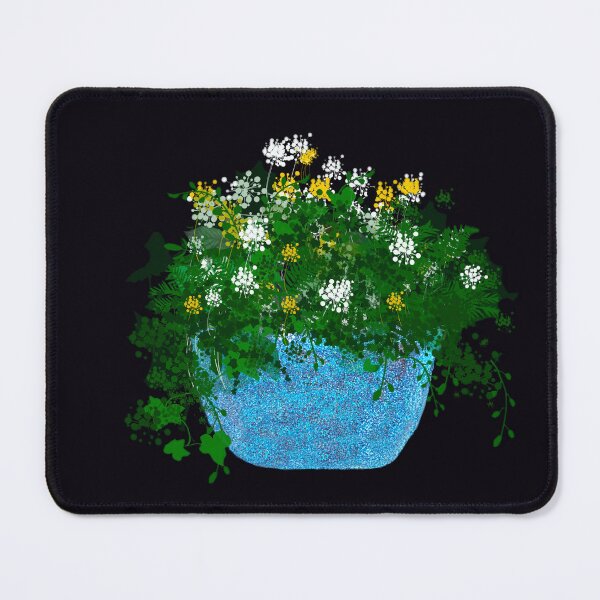 Item preview, Glittery Blue Vase with Flowers designed and sold by designs-by-ann.