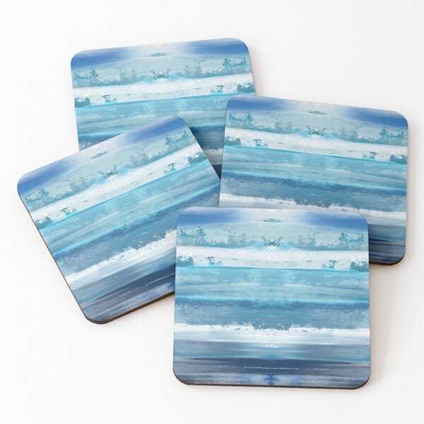 Item preview, Blue and white abstract oil paint blue water designed and sold by Inktown.