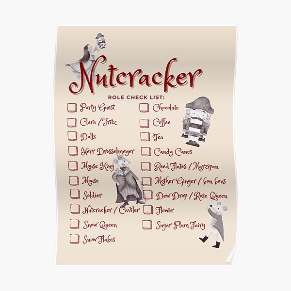 "Nutcracker Roles" Poster for Sale by YCPLA Redbubble