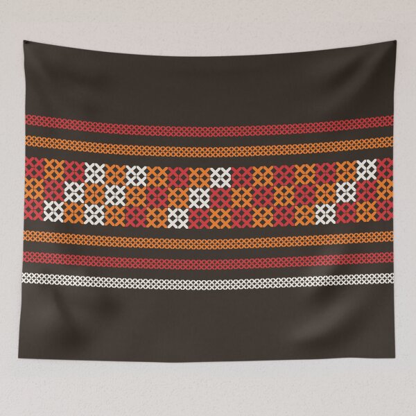 Item preview, Ethnic Akha Embroidered fabric Pattern design for textile designed and sold by dpsstudio.
